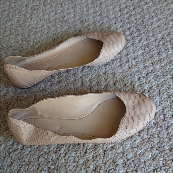 Alexandre Birman Scalloped Python Flat pink Beige size 37.5 - Picture 4 of 12